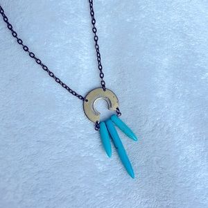 Long Boho Turquoise Stone Necklace